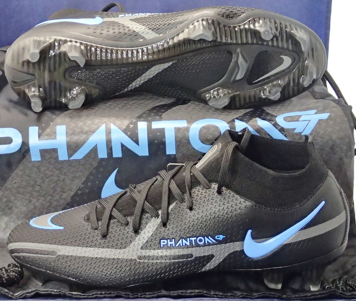 Nike Phantom GT2 Elite FG ACC Black Blue Soccer Cleats CZ9889-004 Men Sz 6 NEW Nike Phantom GT2 Elite DF FG ACC Soccer Cleats - Black/Blue  main image 3