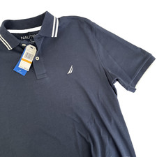 New Mens Nautica Short Sleeve Polo Shirt Sz S NWT Blue Soft To Touch