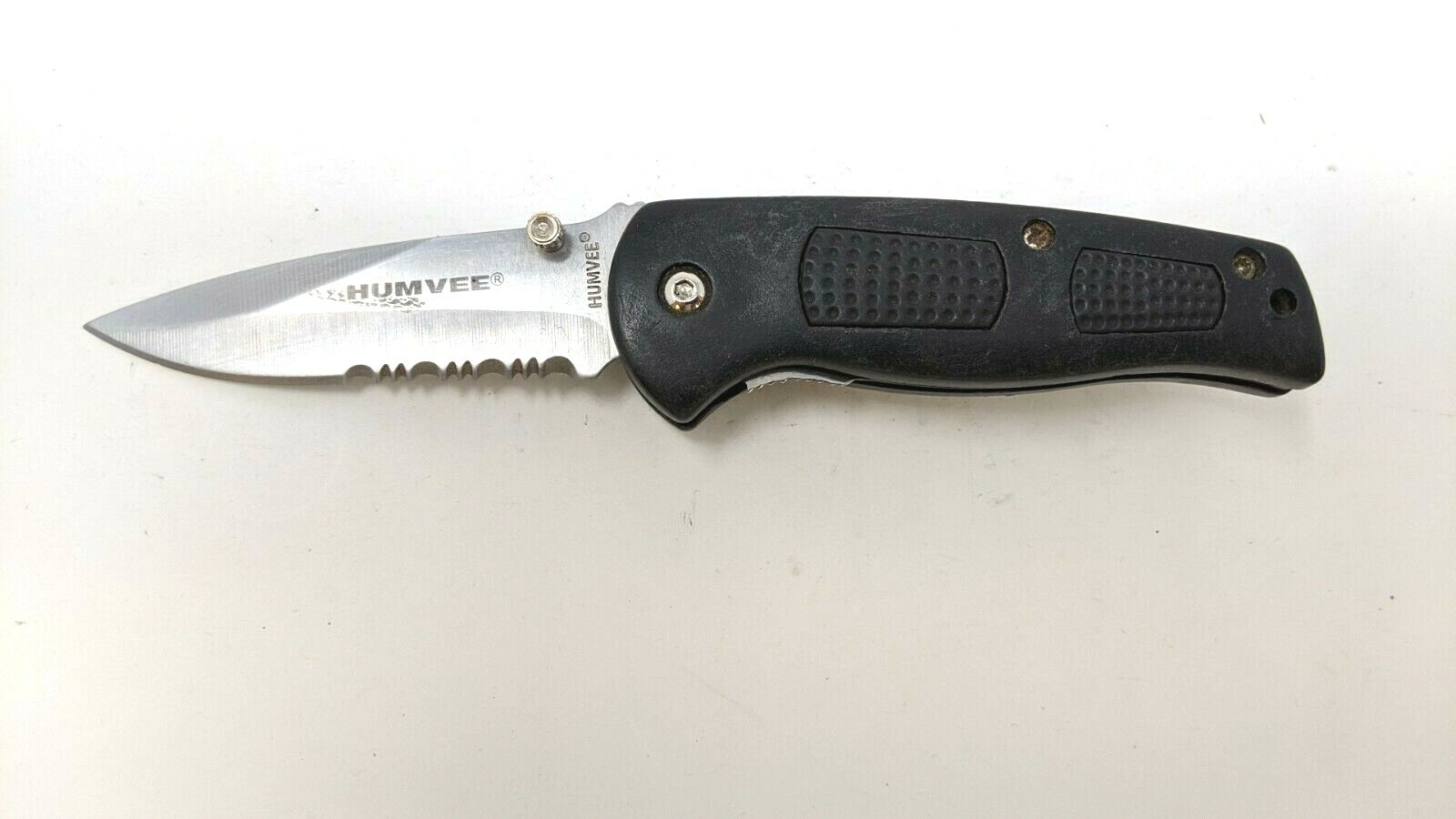 Humvee Brand Folding Pocket Knife Liner Lock Partially Serrated