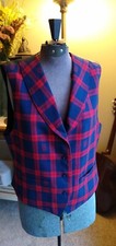 Vintage Size 6 Pendleton 100 Wool Navy  Red Plaid Vest