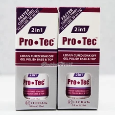 LOT 2 of LeChat Perfect Match 2 in 1 Pro Tec LED UV Gel Base & Top Coat PTGBT2 