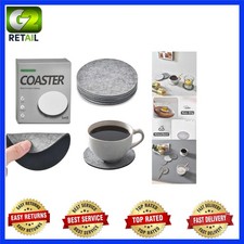 Reusable 4-Inch Round Faux Leather Coasters - 6-Piece Absorbent Set for All Cups