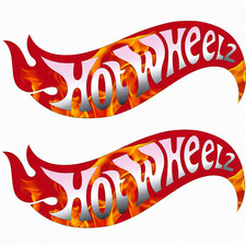 Hot Wheels Flame Logo Vinyl Sticker Decal 5x2 Inch Car Laptop Window Helmet Hot Wheels Flame Logo Vinyl Sticker Decal 5x2 Inch Car Laptop Window Helmet