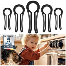 5PCS Gas Stove Knob Locks Child Safety Covers Prevent Kids Pets Black