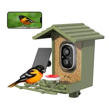 2.5K Smart Bird Feeder with Camera AI Identifier Solar Powered Outdoor Garden