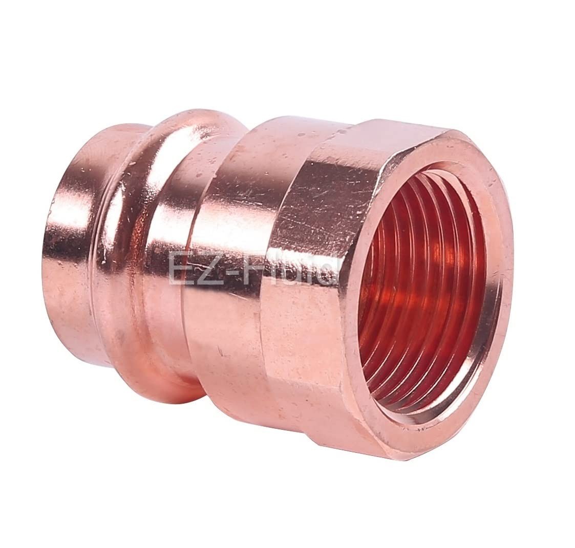 1 EZFLUID 11/2" FIP x Press Copper Press Female Adapter Pressure Copper Fitti...