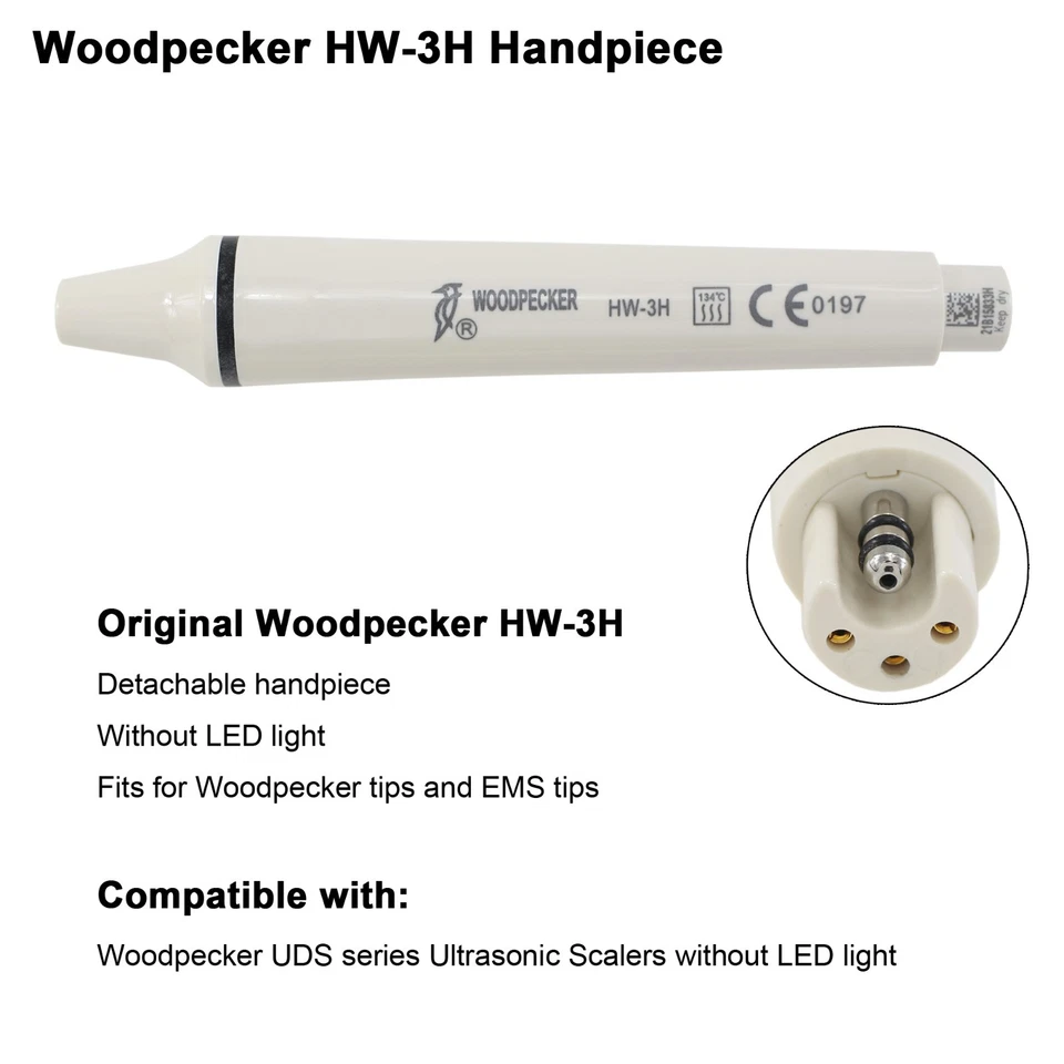 Woodpecker Dental Ultrasonic Scaler Handpiece Piezo Tips HW-5L HW-3H G1 P1 EMS - Image 3 of 4