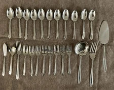 ACSON Dignity & Scroll Stainless Flatware - 25 Pieces - See Description, VG