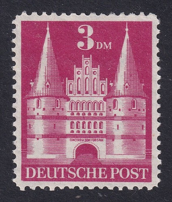 #ad #ad GERMANY 1949 Allied Occupation 3Dm. Holsentor Type V SG A134a MNH ** CV £250 GBP 50.99
