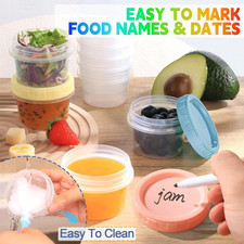 6Pcs 4 Oz Plastic Containers with Screw Lids, Reusable 1/2 Cup Small Food Sto...