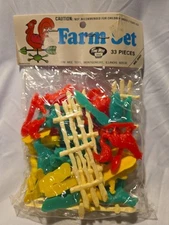 NEW Vintage TIMEE TOYS Farm ANIMALS 33 Pieces Multicolor Plastic USA FIGURINES 