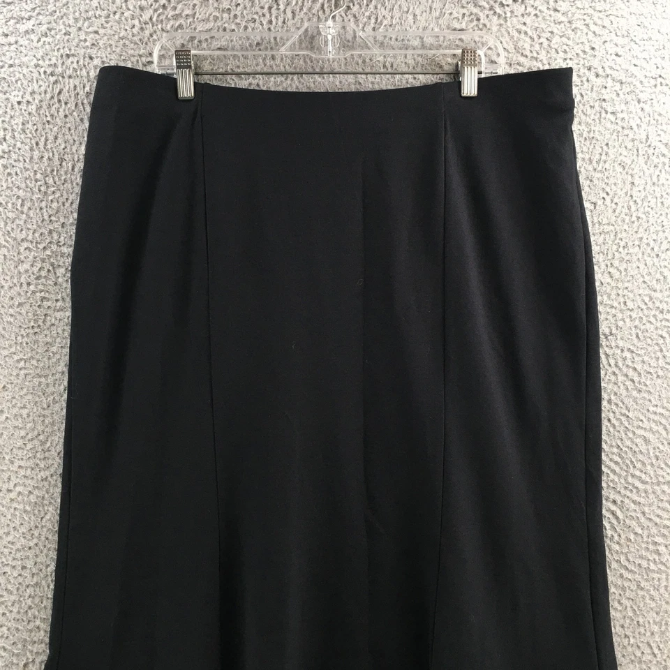 Falda de sirena Ava & Viv línea A para mujer 1X cintura elástica frontal plana negra Foto 2 de 4