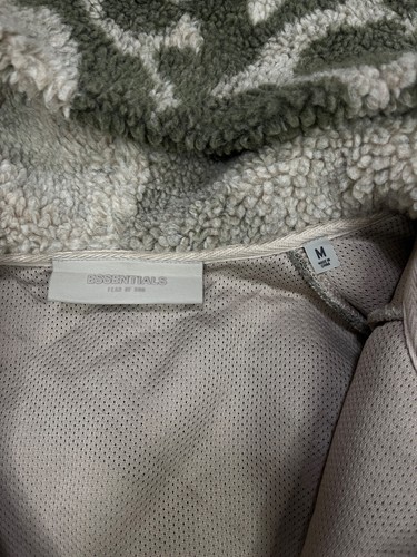 Fear of God Essentials FOG Polar Fleece Full Zip Costume Jacket pants Camo Khaki - Picture 4 of 14