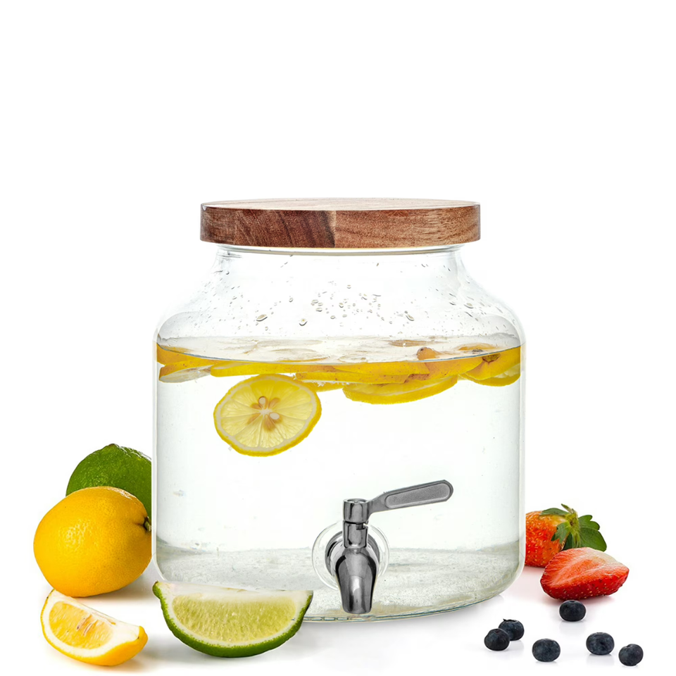 (2 Pack) Better Homes &amp; Gardens Glass 1.5 Gallon Leak-Proof Beverage ...