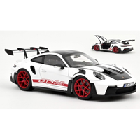 Porsche 911 GT3 RS With Weissach Pack 2022 White/Red 1:18 Norev Auto Stradali -D