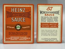 1941 HEINZ 57 WORCESTERSHIRE SAUCE Advertising Label Vintage