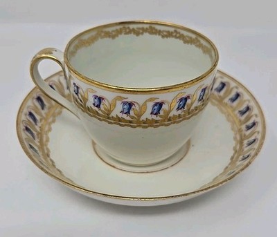 Early Derby Cup & Saucer Pattern 157 Blue Bells C. 1787-1800