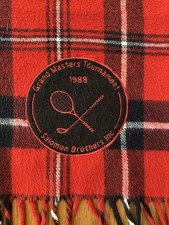Vintage Salomon Brothers Plaid Blanket 1988 Grand Master Tournament Tennis Golf