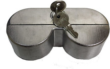 YOKEMK4-KA Double Knob Tractor Air Brake Lock - Keyed Alike, Silver Finish