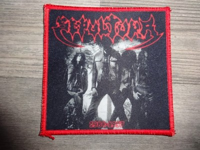 Sepultura Patch Red Border Thrash Metal Sarcofago Nihilist  */