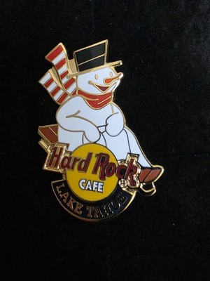 Hard Rock Cafe pin Lake Tahoe Snowman on Sleigh (Snowman Series 2)
