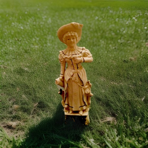Erik H Jaipan Swedish Girl Figurine With Milk Jug White Glaze & Gold Trim 10”T - Picture 10 of 12