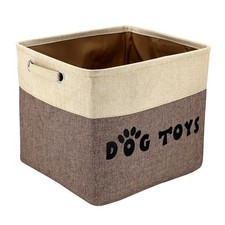 Large Dog Toy Basket Bin - Rectangular Storage Box Chest Organizer for Dog To.
