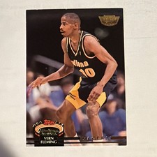 Topps 1992-93 Stadium Club Rookie Vern Fleming #186 Indiana Pacers NBA Card. rookie card picture
