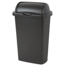 13 Gallon Kitchen Trash Can with Roll Top Lid Plastic Garbage Bin Black