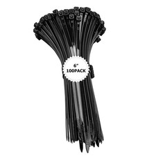 Zip Ties 6 inch Black Zip Ties 100 Pack, Wire Ties with 50lb Tensile Strength...