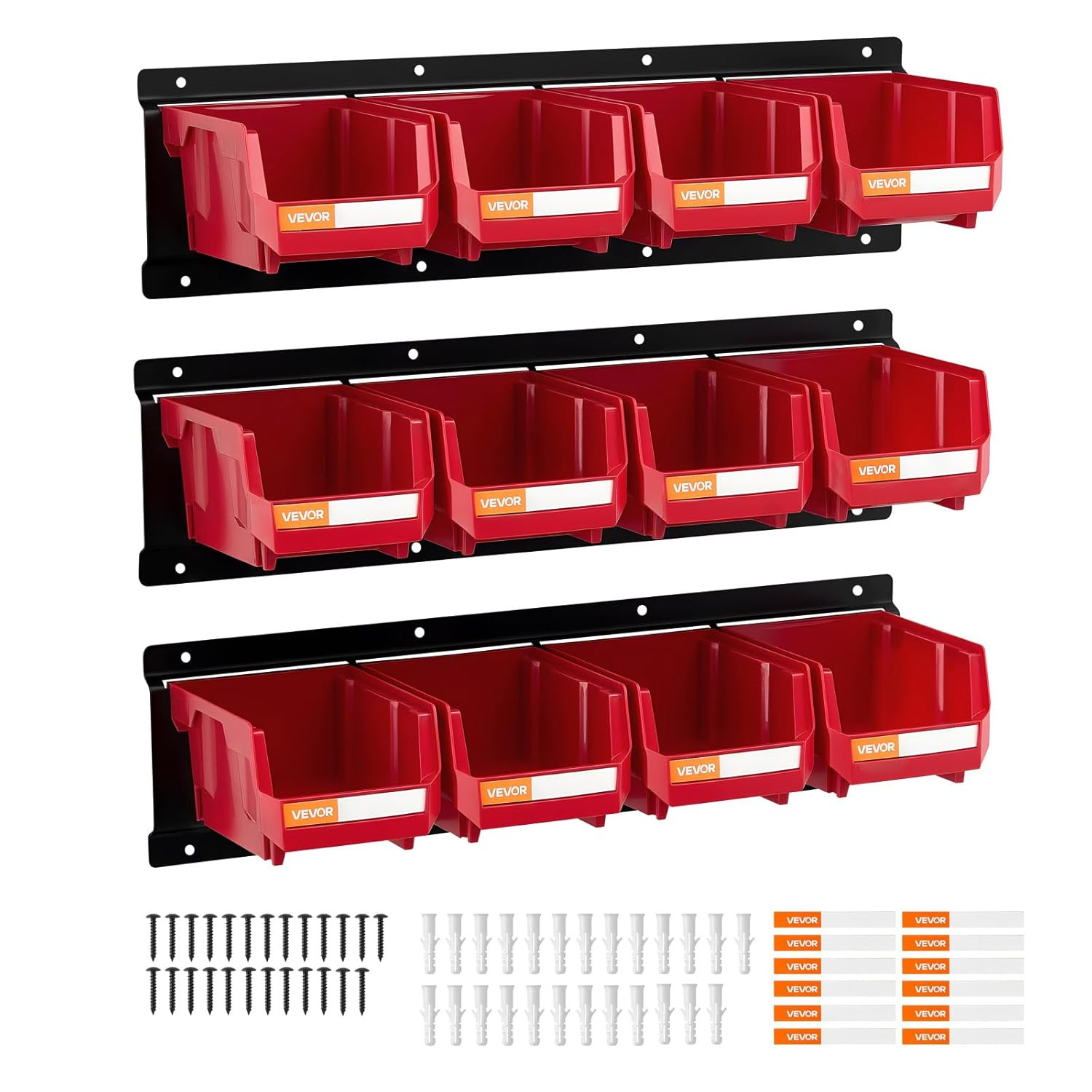 Offerta Set 12 Contenitori da Parete con Supporto in Metallo