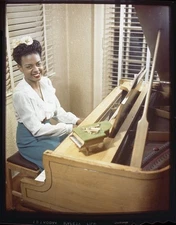 Hazel Scott Jazz Pianist Singer circa 1948 Rare Color 4x5 Photo Negative