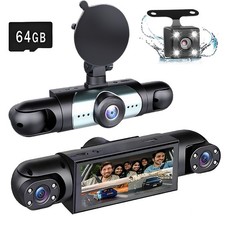 360  Dash Cam Front and Rear Inside,4 Channel Camera FHD 1080P Recorder G-Sensor