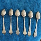 Lovely Antique Danish 835 Sterling Silver Tsp set of 6 - Fine Engraving, 5 1/4" — photo 2