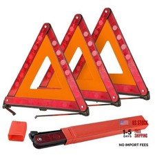 Emergency Warning Triangles  Roadside Safety Triangle, 3 Pack Foldable