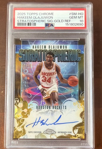 Hakeem Olajuwon #SM-HO 2025 Topps Chrome Stratospheric Signature card