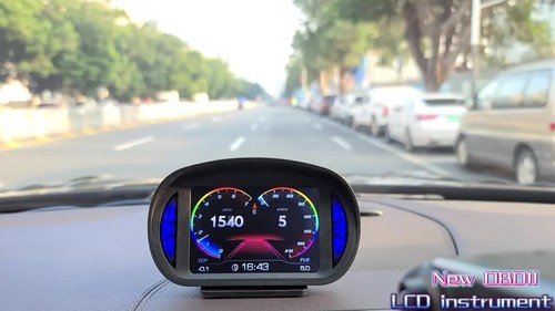 OBD2 GPS HUD Gauge Head Up Car Speedometer Turbo RPM Alarm Temp Digital Display - Video 1 of 1