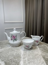 Fine Bone China Tea Set Teapot Sugar Bowl Milk Jug England Vintage