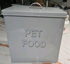 Tesco Large Pet Food Metal Canister Container  Storage Tin