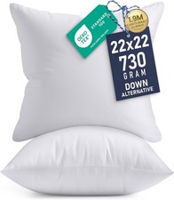 Decorative Pillow Inserts for Bed, Sofa Couch, White