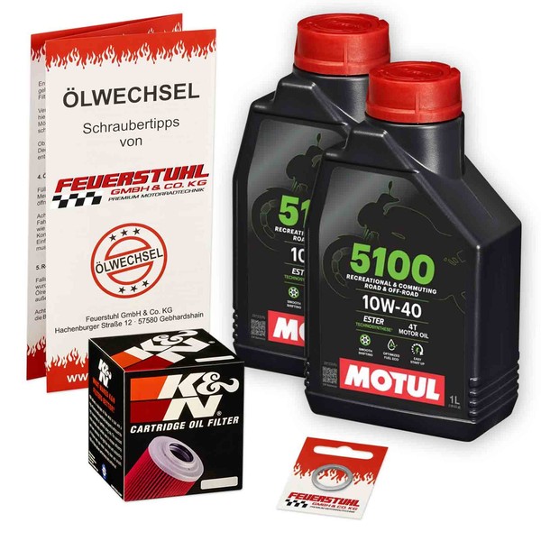 Honda Xl 125 V Varadero (JC32) 01-10, Motul 10W40 Ester ÖL + K&N ÖLfilter Set-image