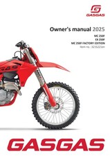 GAS GAS GASGAS Owners Manual Book Guide 2025 MC 250F