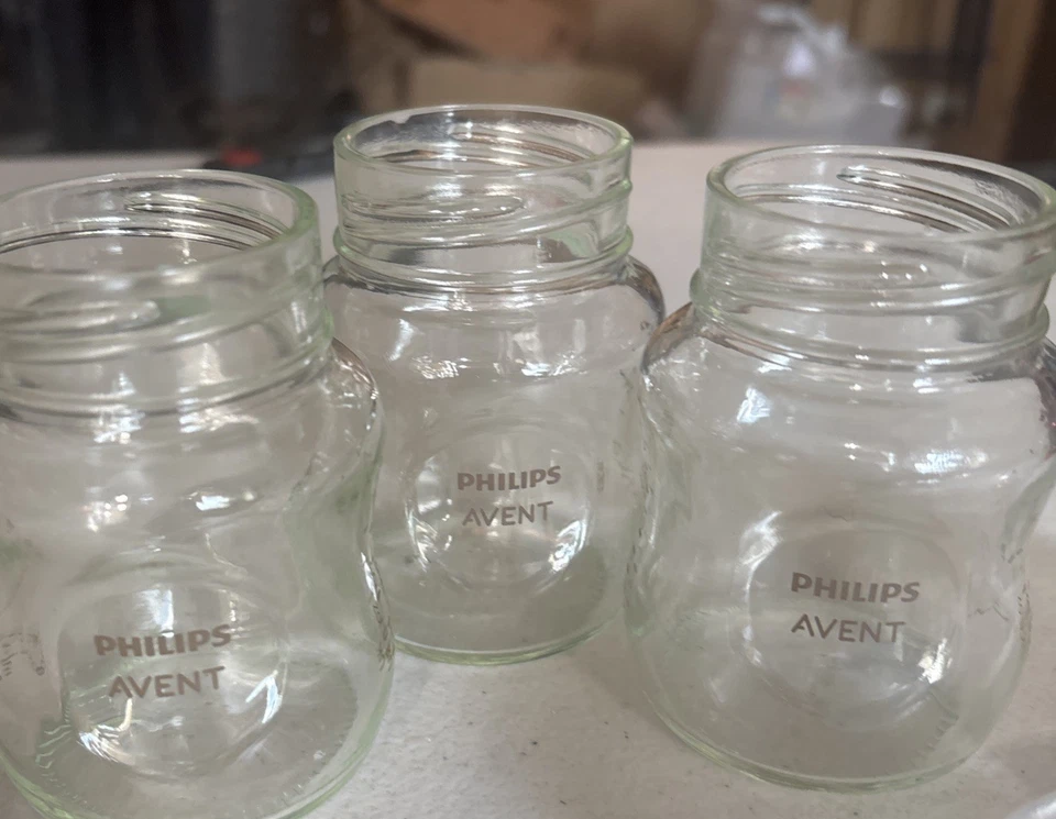 Biberones de vidrio natural Philips AVENT cuello ancho - Lote de 3 - sin pezones 4 oz Foto 4 de 4