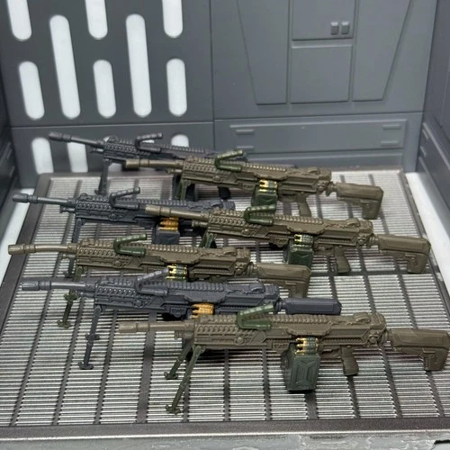 GI Joe Classified 6" FN M249 SAW Light Machine Gun Rifle Lot Of 7 Fodder