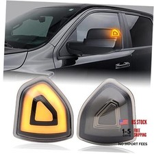 Side Tow Mirror Turn Signal Lights LED Compatible for 2 Pins,Amber Light,Smoked