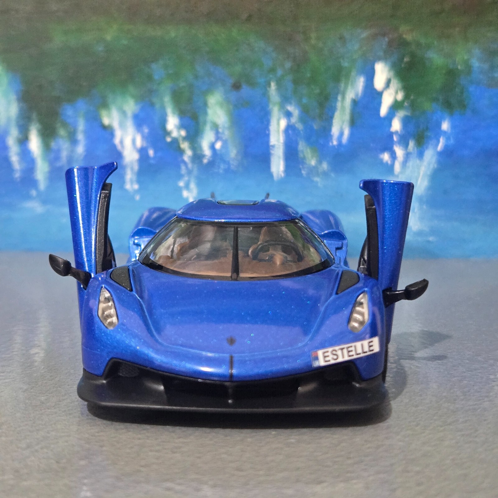 Personal Nanme plate Blue Koenigsegg Jesko Absolut 1:36 Diecast Gift Sleeve