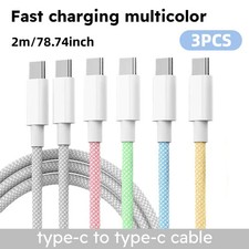 3PCS 6FT 60W Nylon Braided Fast Charge Cable Suitable For Type-C Interface