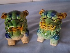 Pair of Chinese Foo Dogs 9cm high-Excellent condition 
