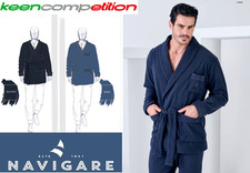 NAVIGARE Giacca da camera in pile Vestaglia corta uomo invernale diversi colori