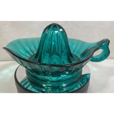 Vintage Jeanette Glass Co Jennyware Ultramarine / Teal Reamer Juicer